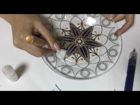Как расписать тарелку в точечной технике | NESTbase Небесное вдохновение