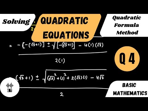 Solving Quadratic Equations Quadratic Formula Method Questions 10