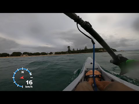 Surfing beach waves! Epic V7 surfski.
