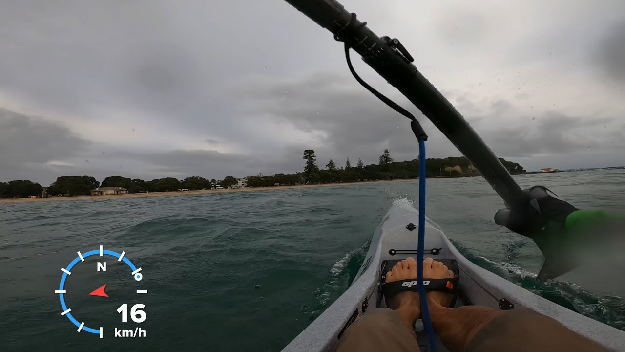 Surfing beach waves! Epic V7 surfski.