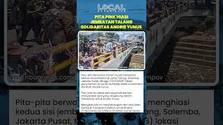 Aksi Solidaritas Kasus Air Keras Andrie Yunus, Masyarakat Pasang Pita Pink di Jembatan Talang