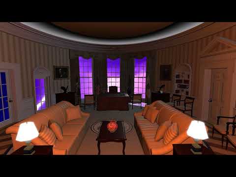 The Oval Office Ambience | The Sound of Thunderstorm and Rain | Lightning  |  1 Hour