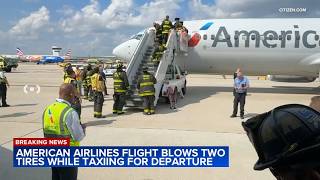 BREAKING DETAILS: American Airlines plane blows 2 tires taxiing at Chicago O'Hare airport, FAA says
