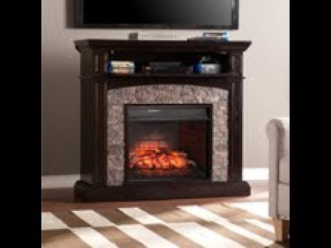 FI9359: Grantham Faux Stone Corner Infrared Electric Media Fireplace