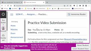Start and Submit Kaltura Video in Canvas