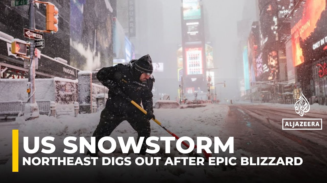 US northeast digs out after historic snowstorm that disrupted flights and schools, more snow looms