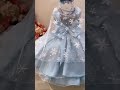 Vestido Infantil Azul Frozen Elsa Gelo C/ Capa de Luxo
