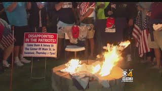 Patriots Jersey Burning Party Held In Swansea