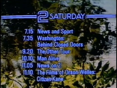 Friday 16th April 1982 BBC2 - Newsnight - Programme Menu - Closedown - Music - Bodiam Castle