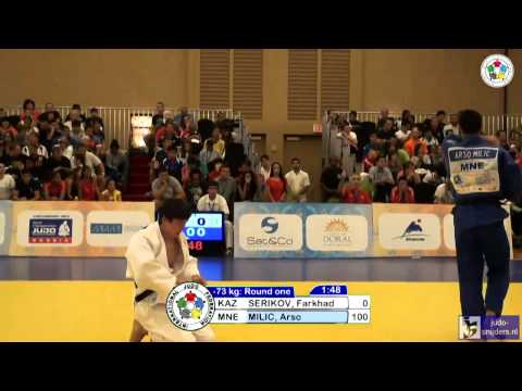 Judo 2013 Wold Championship Miami Cadets: Serikov (KAZ) - Milic (MNE) [-73kg]