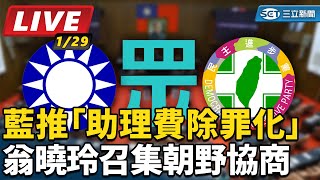 藍推「助理費除罪化」翁曉玲召集朝野協商