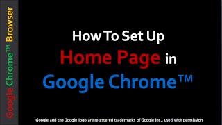 How to Set Up Home Page in Google Chrome