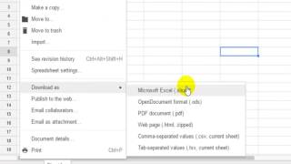 How to convert the Google spreadsheet to Microsoft excel xlsx file