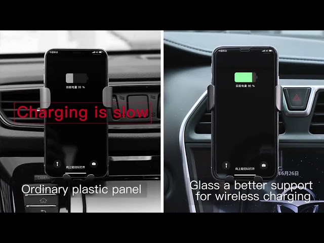 Baseus Soporte Coche Negro con Cargador Inalámbrico video
