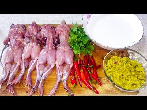 Hot Fried Frog - Asian Food Recipes, Cambodian food Cooking, Village Food Factory
