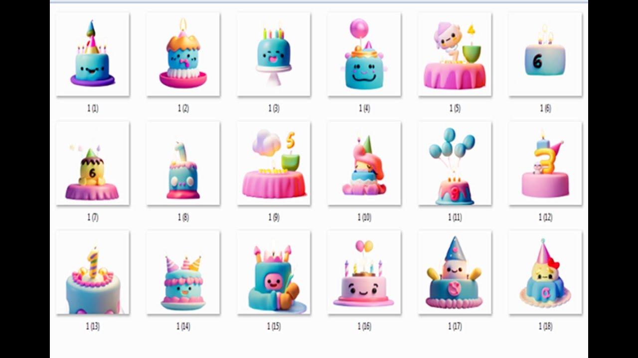 Graphic of Birthday Cakes Sublimation-5 | PNG Images For Editing | Ai Bundle