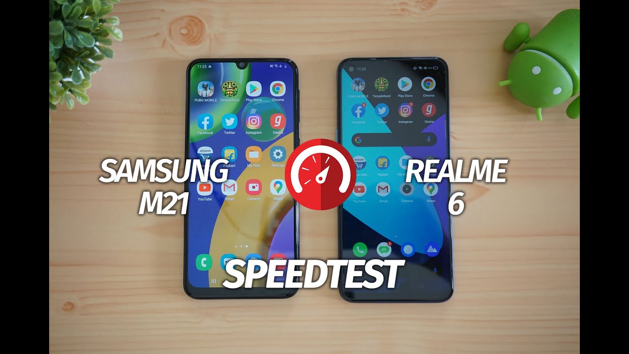 Samsung Galaxy M21 vs Realme 6 Speedtest (Exynos 9611 vs Helio G90T)