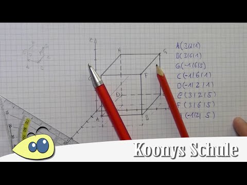 Würfel zeichnen und fehlende Koordinaten bestimmen | 3D, Vektorrechnung, Abitur