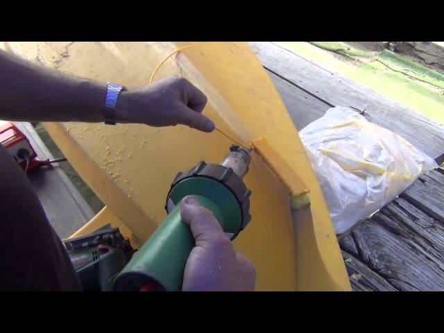 How to plastic weld a Polyethylene kayak - kayak repair