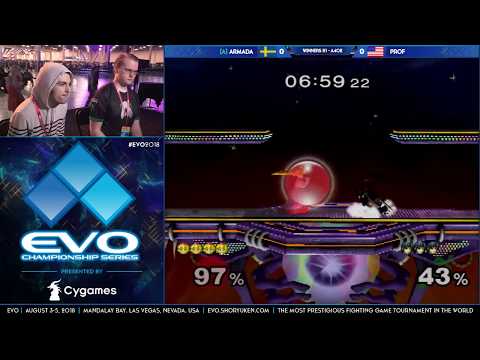 EVO 2018 - Armada (Peach) vs Prof (Marth) - Pools Round 1 - SSBM