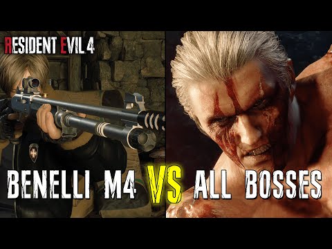 MAX LEVEL Benelli M4 VS EVERY Boss Fight - Resident Evil 4 Remake