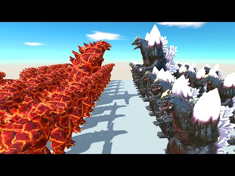 Lava Godzilla 2014 Vs Space Godzilla Death run -Animal Revolt Battle Simulator