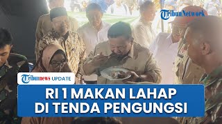 Reaksi Prabowo Cicipi Masakan di Tenda Pengungsi Korban Banjir Aceh, Langsung Makan dengan Lahap