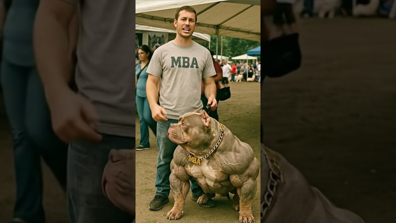 Super XL American bully dog at a dog show #shorts #dogs #americanbully #xlbully #pitbull