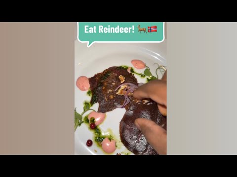 Eating Reindeer Meat in Båtsfjord, Finnmark, Norway