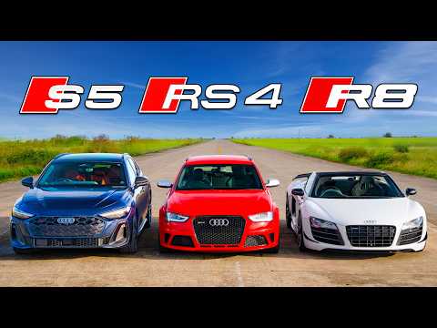 Can this £18k Audi RS4 beat a new S5 and R8 V10? DRAG RACE