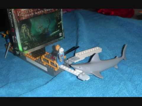 Shark attacks the pirates, pirates kill the shark