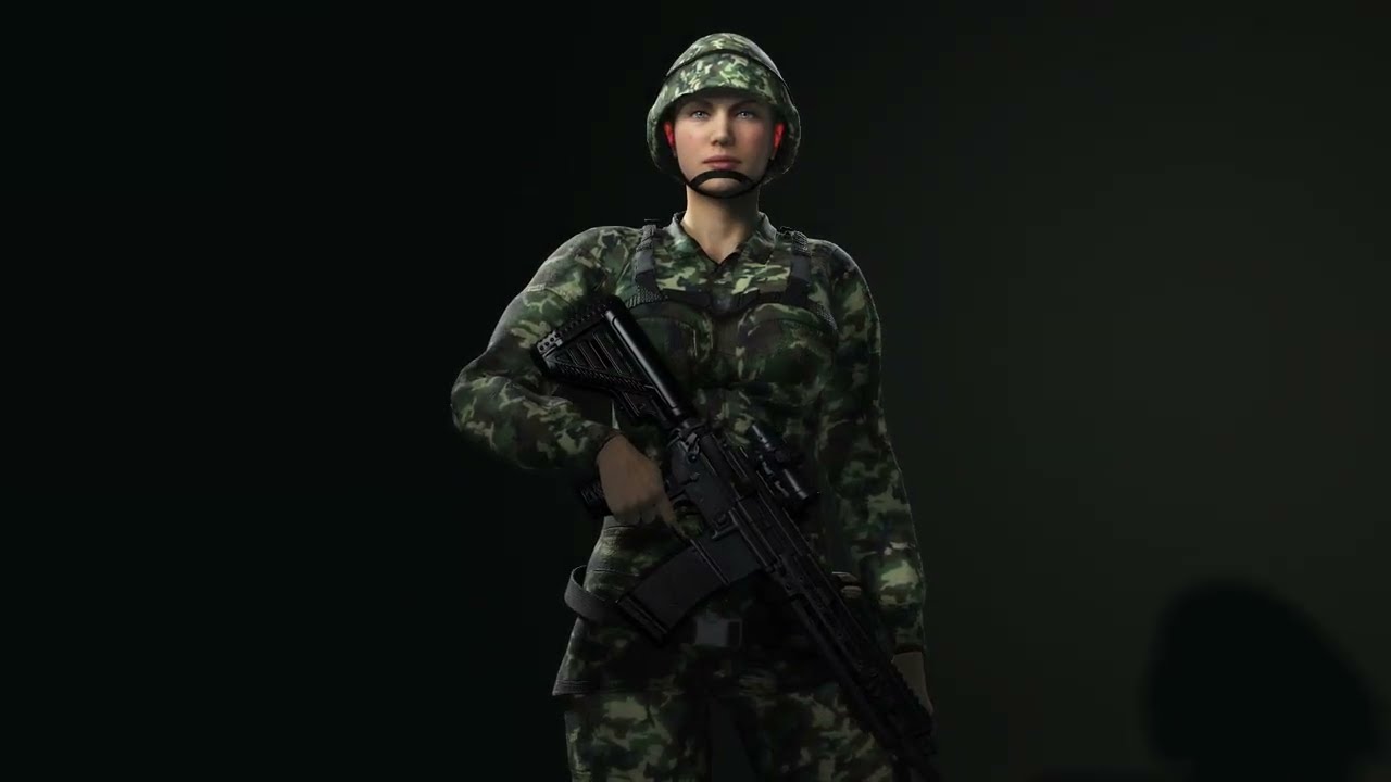Female Marine Soldier 3D Model