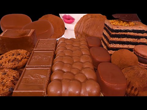 ASMR MUKBANG｜CHOCOLATE PARTY *ICE CREAM, DUBAI CHOCOLATE, MOCHI, TERRINE, MACARON, CAKE 초콜릿 파티 먹방