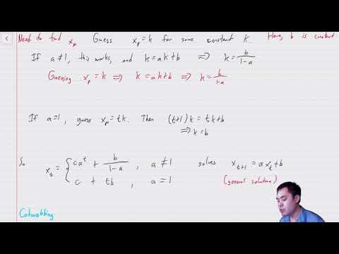 MATC58 Lecture 1.3b: first order linear difference equations
