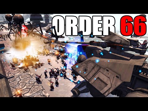 ORDER 66 on Mygeeto BRIDGE BATTLE! - Men of War: Star Wars Mod Battle Simulator