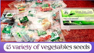 45 variety of vegetables seeds UNBOXING ORGANIC VEGETABLES SEEDS (Amazon)