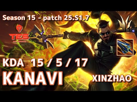 【KRサーバー/C1】TES Kanavi シンジャオ(Xinzhao) VS ヴァイ(Vi) JG - Patch25.S1.7 KR Ranked【LoL】