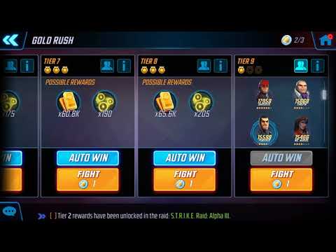 Gold Rush Tier 9 Challenge 87.9K Power 3 Star Playthrough - Marvel Strike Force - MSF