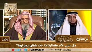 صورة 2390 - هل على الأم كفارة إذا مات طفلها بجوارها؟ - الشيخ صالح الفوزان