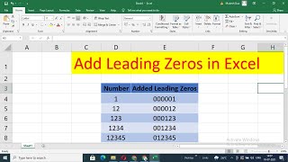 How to add zero in front of numbers in Microsoft excel | Excel tutorial