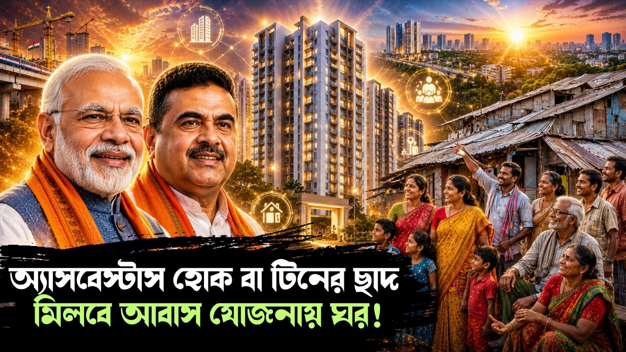 অ্যাসবেস্টাস হোক বা টিনের ছাদ, এবার আবাস যোজনায় মিলবে পাকা বাড়ি! | PM Awas Yoajana New Rules