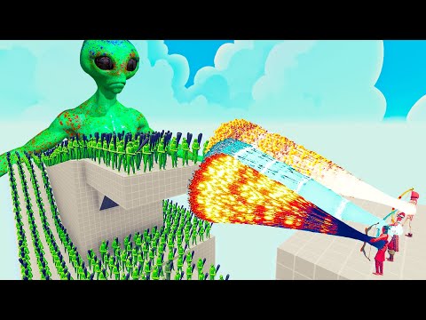 100x ALIENS + 2x GIANT vs 3x EVERY GOD - Totally Accurate Battle Simulator TABS