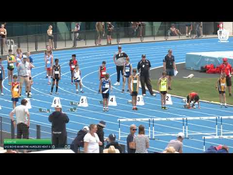 U12 Boys 80m Hurdles Heat 3: 2021 State Combined Events Championships // LAVicTV