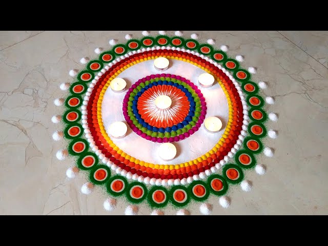 easy festival rangoli design by world art