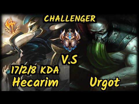PNG Minerva (HECARIM) vs URGOT - 17/2/8 KDA JUNGLE CHALLENGER GAMEPLAY - BR