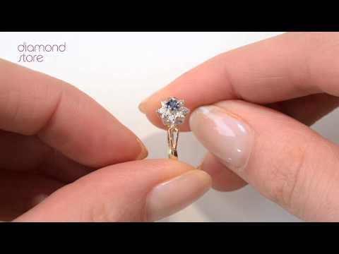 A3223 - Stunning Sapphire 2.75mm And Diamond 9K Gold Ring