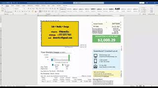 Australia Alinta Energy utility bill template in Word and PDF formats, version 3