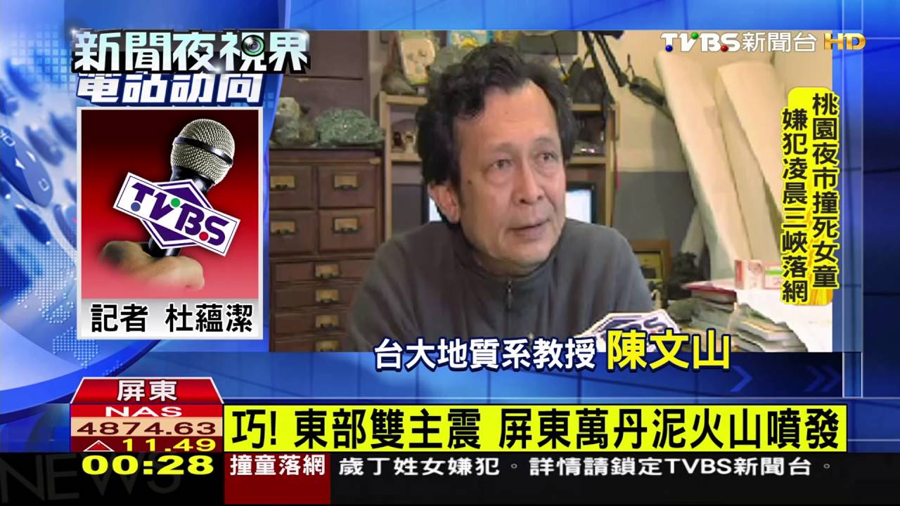 巧！東部雙主震　屏東萬丹泥火山噴發