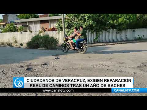 Video: Ciudadanos de Veracruz, exigen reparación real de caminos tras un año de baches