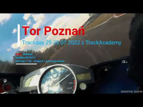 Tor Poznań 1:52.757 - Grupa C - Yamaha R6 onboard / Track Academy